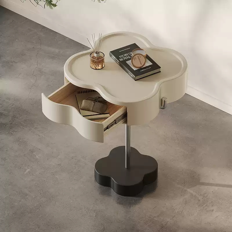 Patented design bedside table ultra-narrow edge cream style Italian minimalist bedroom