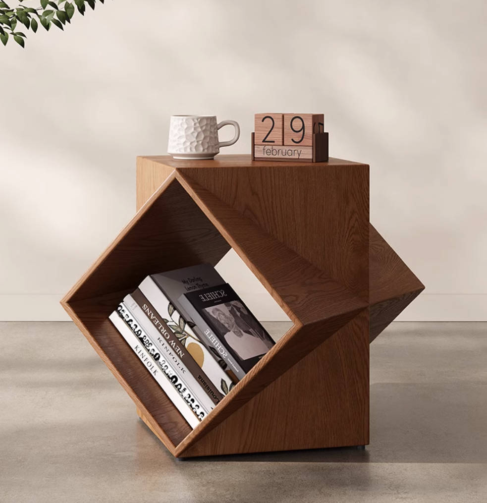American style polyhedron side table wabi-sabi style creative art sofa small apartment