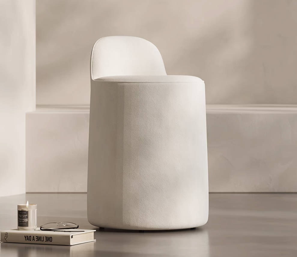 Italian light luxury cream style dressing stool cat claw cloth Italian minimalist